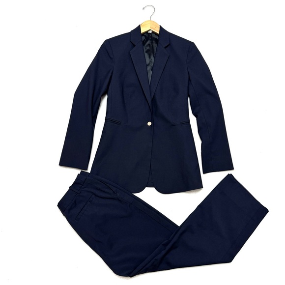 Hermes Paris EU 36 Women’s Employee Uniform Suit Blazer Jacket Pants Navy - Picture 1 of 12